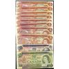 Image 1 : 1974 $2 BC-47aA Below #*BC0328845845/846, #*UG5881987, BC-47bA(5) #ABX, 1971 $10 BC-49eA #EDX & 1969