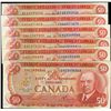 Image 1 : 1975 $50 BC-51a(3) & BC-51b(3).  Lot of 6 notes VF to EF.