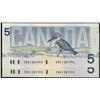 Image 1 : 1986 $5 BC-56aA #ENX1281995/996.  Lot of 2 consecutive issues.  CH UNC issue.
