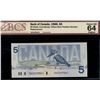 Image 1 : 1986 $5 BC-56aA, #ENX0299061, Yellow Back Position Number, BCS Certified CUNC-64, Original.