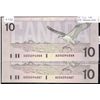 Image 1 : 1989 $10 BC-57aA #ADX4396087/088.  Lot of 2 consecutive notes in Choice UNC Condition