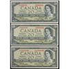 Image 1 : Low Serial; 1954 $20 BC-41b #PE0000001 UNC62, #OE9999999 CH UNC63 & #OE10000000 CH UNC63.  3 consecu
