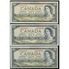 Image 1 : Solid issue; 1954 $20 serial #GW1111111, JE4444444 & RADAR #ME6884886.  Lot of 3 notes with special 