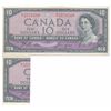 Image 1 : Error issue; 1954 $10 BC-40a #AT3578500.  Major Cutting/folding.  AU for grade.