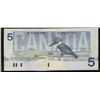 Image 1 : Error issue; 1986 $5 BC-56b #GNB2593674.  Inverted Serial Number Block.  VF+ for issue.