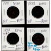 Image 1 : Nfld 1876H 1¢, 1880 Wd, 1885 & 1888.  Lot of 4 coins VF to EF.