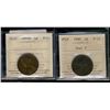 Image 1 : Nfld 1880 1¢ Oval 0 F12 & 1872H F15.  Lot of 2 ICCS coins.