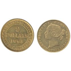 Nfld 1865 $2 Gold ICCS VF30.