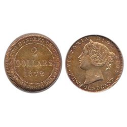 Nfld 1872 $2 Gold ICG AU50.