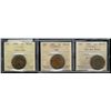 Image 1 : 1888 1¢, 1893 MS63 & 1899 MS60.  Lot of 3 ICCS graded coins RB, RD & Trace red respectively.