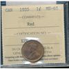 Image 1 : 1935 1¢ ICCS MS65RD. Attractive issue with green tone on reverse.