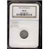 Image 1 : 1901 5¢ NGC MS62.  Light lustre with nice strike.