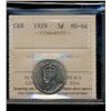 Image 1 : 1929 5¢ ICCS MS64.  Attractive issue.