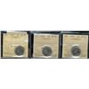 1931 5¢, 1934 & 1935 ICCS AU55.  Lot of 3 coins.