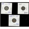 Image 1 : 1880H 10¢, 1881H & 1887. Lot of 3 coins all Abt Fine.