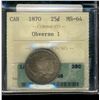 Image 1 : 1870 25¢ OBV 1 ICCS MS64/ICG MS65.