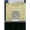 Image 1 : 1903 25¢ ICCS MS63.  Nice attractive white and lustrous example.