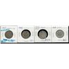 Image 1 : 1905 25¢, 1909, 1910 & 1936 Dot.  Lot of 4 coins F+ to VF.