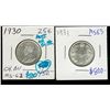 Image 1 : 1930 25¢ & 1931.  Lot of 2 lustrous AU55 or better issues.