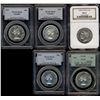 Image 1 : 1949 50¢ NGC MS62, 1955 PL65, 1957, 1958 & 1959 all three PL66.  Lot of 5 coins all certified PCGS o