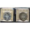 Image 1 : 1957 $1 & 1960 ICCS MS64.  Lot of 2 coins.