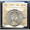 Image 1 : 1965 $1 LgBds Blt ICCS MS65.  Full lustre.