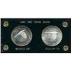 Image 1 : 1967 $ Diving Goose & regular issue.  Lot of 2 coins housed in a Capitol holder designed for both ty