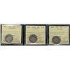 Image 1 : Nfld 1881 20¢, 1882H & 1890 ICCS F15.  Lot of 3 coins.