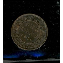 1859 1¢ W8/9  with repunched 9 variety.  An interesting pc.  EF/AU for grade.
