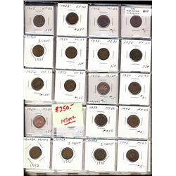 Canadian Decimal Lot;  includes Cents 1928 to 2004, 143 pcs from VF - UNC to PL.  A nice mix of 143 