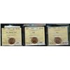 Image 1 : 1981 1¢, 1982 & 1983 Far ICCS MS66RD.  Lot of 3 coins.