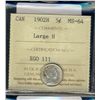Image 1 : 1902H 5¢ Lg H ICCS MS64.