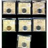 Image 1 : 1937 5¢, 1942 T, 1944, 1947ML(2), 1951 Comm & 1952 all ICCS MS64.  Lot of 7 coins.