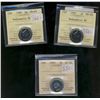 Image 1 : 1945 5¢ MS66, 1981 MS66 NBU & 1980 MS67 NBU.  Lot of 3 coins all ICCS graded.