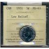 Image 1 : 1951 5¢  Low  Relief ICCS MS65.