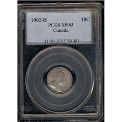 1902H 10¢ PCGS MS63