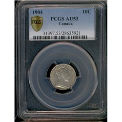 1904 10¢ PCGS AU53