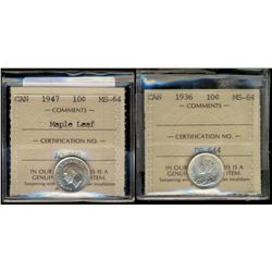 1936 10¢ & 1947ML ICCS MS64.