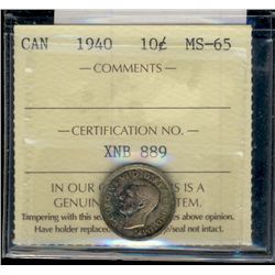 1940 10¢ ICCS MS65