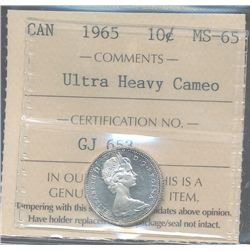 1965 10¢ ICCS MS65 Ultra Heavy Cameo.