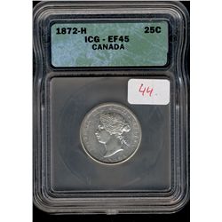 1872H 25¢ ICG EF45.