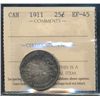 Image 1 : 1911 25¢ ICCS EF45.