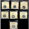 Image 1 : 1955 25¢, 1956(2), 1961 PL64,  1963, 1964 & 1965 PL65.  Lot of 7 coins all ICCS grade and designated