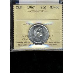 1967 25¢ ICCS MS66.  Blast white.