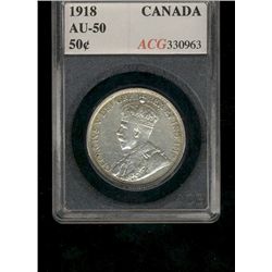 1918 50¢ ACG AU50