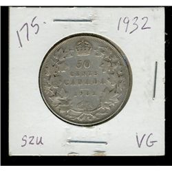 1932 50¢.  A key issue in VG+ grade.