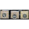 Image 1 : 1956 50¢, 1961 & 1964 ICCS PL66.  Lot of 3 coins with 1961/1966 designated Heavy Cameo.