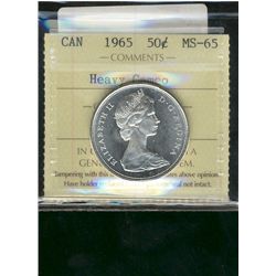 1965 50¢ ICCS MS65 Heavy Cameo.