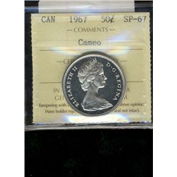 1967 50¢ ICCS SP67 Cameo.