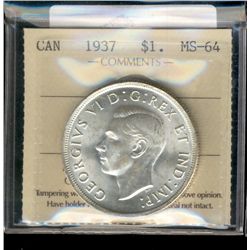 1937 $1 ICCS MS64.